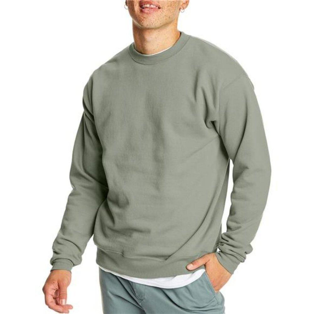 Hanes EcoSmart Fleece Sweatshirt Men Crewneck Pullover Warm Cotton Unisex